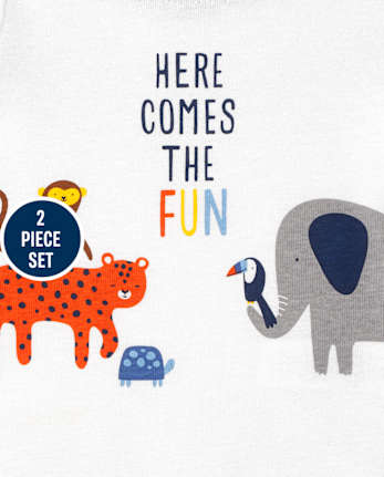 Ensemble de vêtements de jeu 2 pièces Safari pour bébés garçons