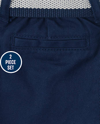 Ensemble 2 pièces en popeline à carreaux pour bébé garçon