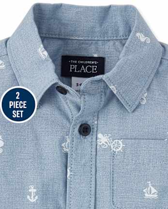 Baby Boys Plaid Poplin 2-Piece Set