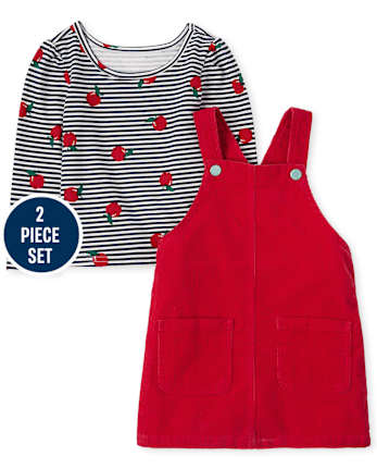 Toddler Girls Apple Skirtall 2-Piece Set