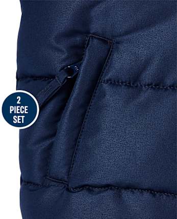 Ensemble de neige 2 pièces à blocs de couleurs pour tout-petits garçons