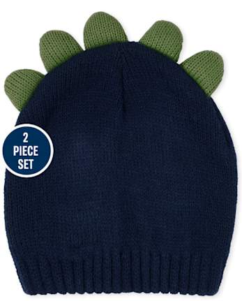 Toddler Boys Dino Beanie 2-Pack