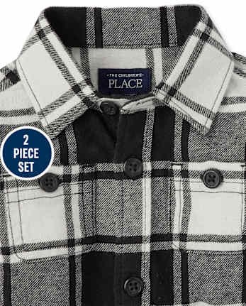 Baby Boys Matching Family Plaid Flannel 2-Piece Set