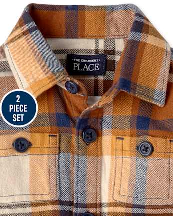 Baby Boys Matching Family Plaid Flannel 2-Piece Set