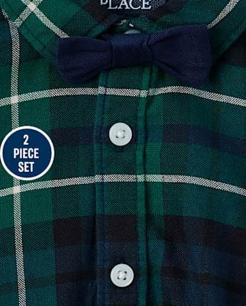 Baby Boys Plaid Oxford Outfit Set