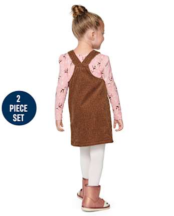 Toddler Girls Reindeer Skirtall 2-Piece Set