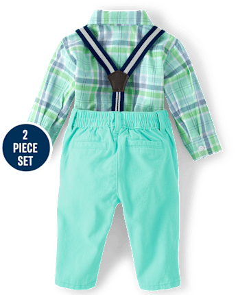 Baby Boys Dad And Me Plaid Poplin Outfit Set