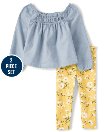 Conjunto de 2 piezas Daisy para niñas pequeñas