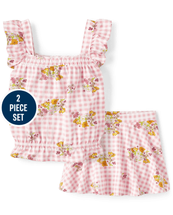 Toddler Girls Gingham 2-Piece Set