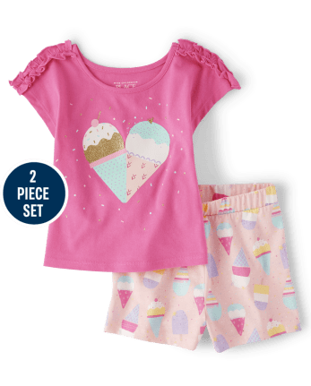 Conjunto de 2 piezas de helado para niñas pequeñas