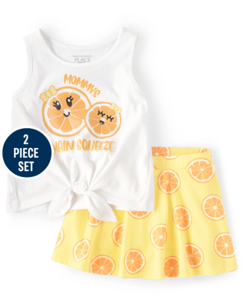 Toddler Girls Orange 2-Piece Set