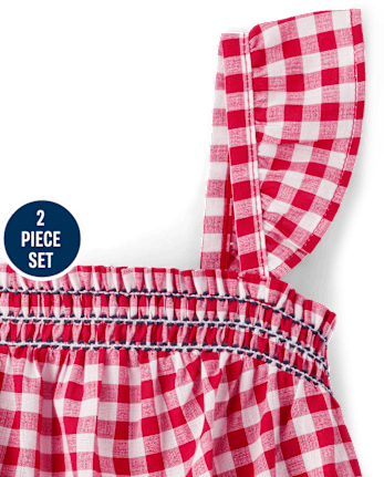 Toddler Girls Gingham 2-Piece Set