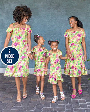 Girls Tropical 2-Piece Outfit Set