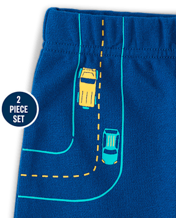 Baby And Toddler Boys Car 2-Piece Outfit Set