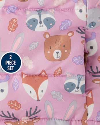 Toddler Girls Animal 2-Piece Snow Set