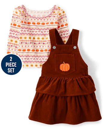 Toddler Girls Pumpkin 2-Piece Set