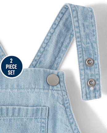 Toddler Girls Floral Chambray Skirtall 2-Piece Set