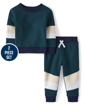 Baby And Toddler Boys Colorblock 2-Piece Set