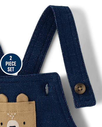 Baby Boys Bear Overalls 2-Piece Playwear Set