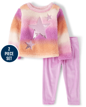 Toddler Girls Sequin Star 2-Piece Outfit Set
