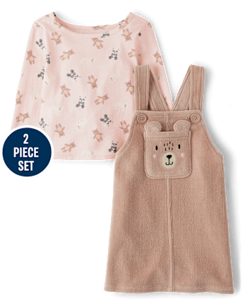 Toddler Girls Bear 2-Piece Outfit Set