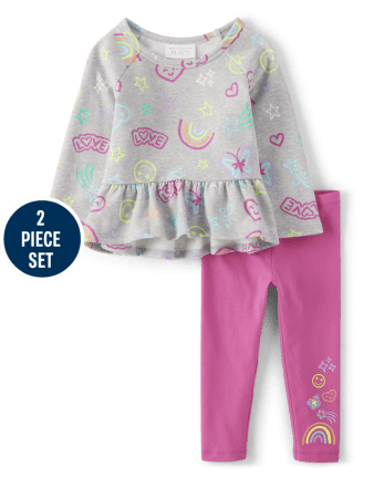 Toddler Girls Doodle 2-Piece Outfit Set