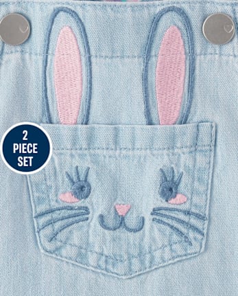 Toddler Girls Bunny Skirtall 2-Piece Outfit Set