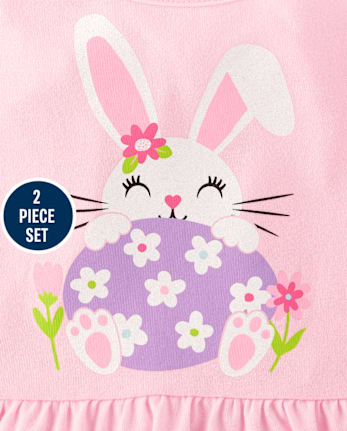 Conjunto de 2 piezas de conejita para niñas pequeñas