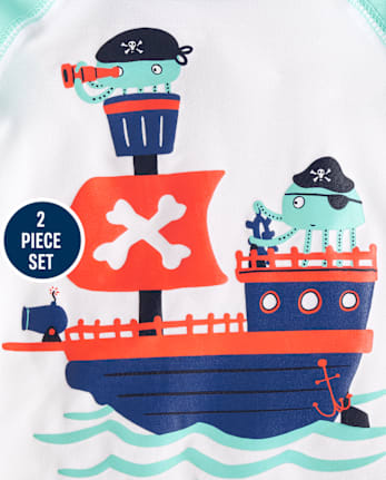 Baby And Toddler Boys Graphic Rashguard Swimsuit