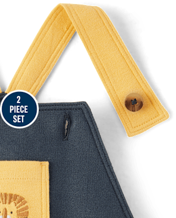 Baby Boys Lion Overalls 2-Piece Playwear Set