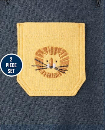 Baby Boys Lion Overalls 2-Piece Playwear Set