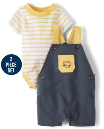 Baby Boys Lion Overalls 2-Piece Playwear Set