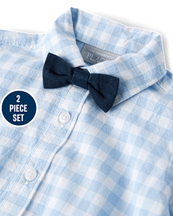 Baby Boys Dad And Me Gingham Poplin 2-Piece Outfit Set