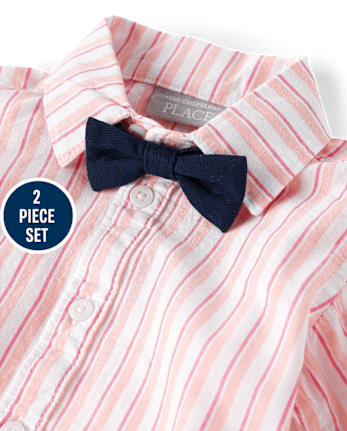 Baby Boys Dad And Me Striped Poplin 2-Piece Outfit Set