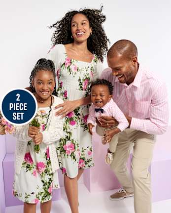 Baby Boys Dad And Me Long Sleeve Striped Poplin Bodysuit And Twill