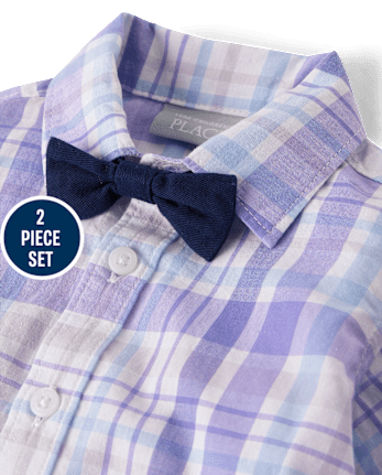 Baby Boys Dad And Me Plaid Poplin 2-Piece Outfit Set