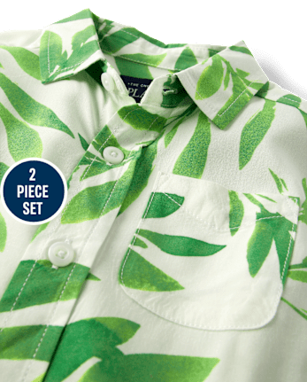Baby Boys Matching Family Palm Leaf 2-Piece Outfit Set