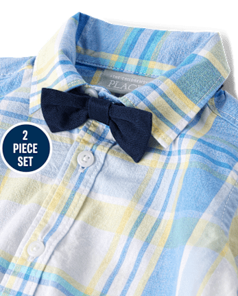 Baby Boys Dad And Me Plaid Poplin 2-Piece Outfit Set
