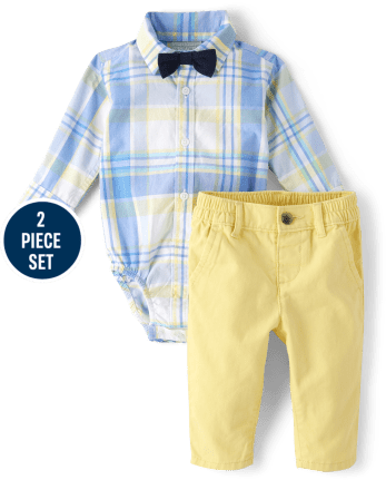 Baby Boys Dad And Me Plaid Poplin 2-Piece Outfit Set