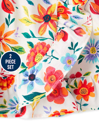 Toddler Girls Floral 2-Piece Outfit Set