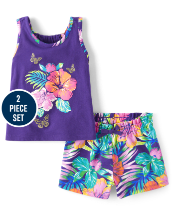  Little Girls All in One Under Shorts - Lavender - 2