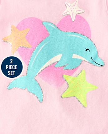 Toddler Girls Mix And Match Sleeveless Dolphin 2-Piece