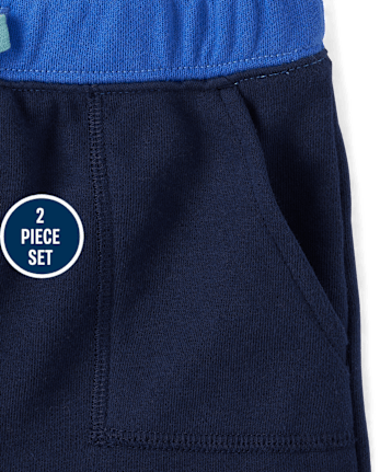 Conjunto de traje de 2 piezas con tiburón para bebés y niños pequeños