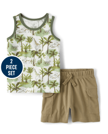 Baby And Toddler Boys Safari Tree 2-Piece Outfit Set