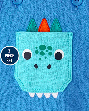 Baby Boys Dino Overalls 2-Piece Playwear Set