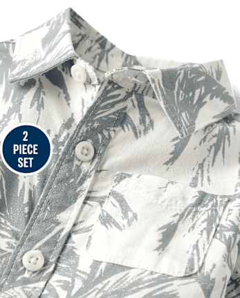 Ensemble de tenue 2 pièces assorti pour bébé garçon avec palmier familial