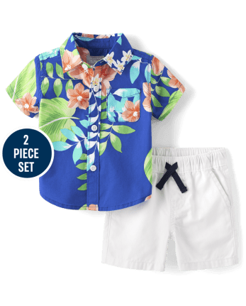 Conjunto de traje de 2 piezas tropical familiar a juego para bebés y niños