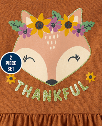 Toddler Girls Fox 2-Piece Outfit Set