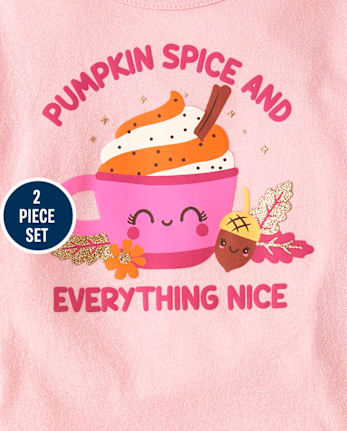 Niños pequeños Niña Pumpkin Spice Conjunto de 2 piezas