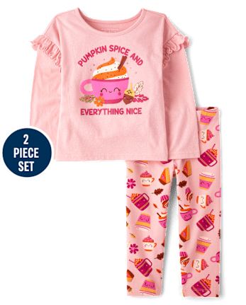 Toddler Girls Pumpkin Spice 2-Piece Outfit Set